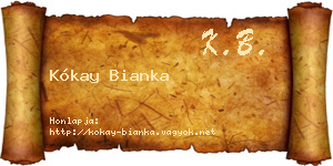 Kókay Bianka névjegykártya