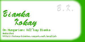 bianka kokay business card